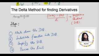 The Delta Method for finding Derivatives