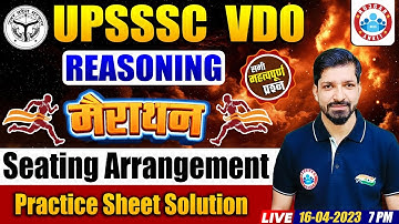 UPSSSC VDO Reasoning Marathon | Seating Arrangement Reasoning | Reasoning Practice Sheet Solution