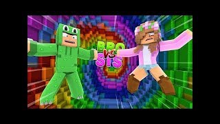 Little Kelly Minecraft BRO VS SIS| ULTIMATE DROPPER CHALLENGE!