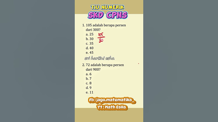 SOAL TIU NUMERIK MENGHITUNG PERSENTASE SKD CPNS PPPK DAN SOAL TES KEDINASAN