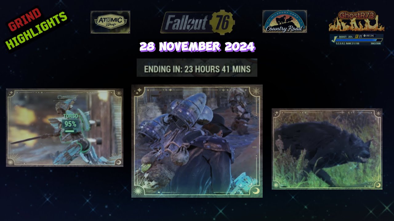 FO76 - Grind - 28 November 2024 (Milepost Zero - Season 18)