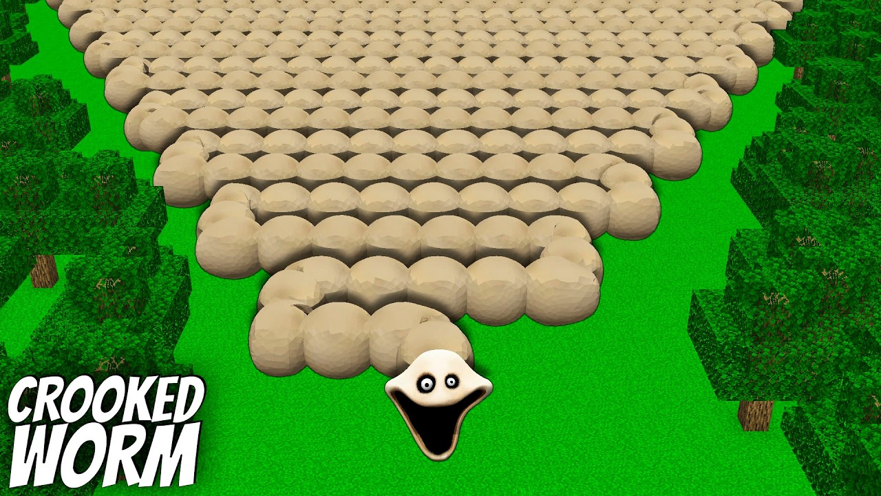 I found a LONGEST HUNGRY WORM in Minecraft ! What's INSIDE the CROOKED HUNGRY WORM ROBLOX ?