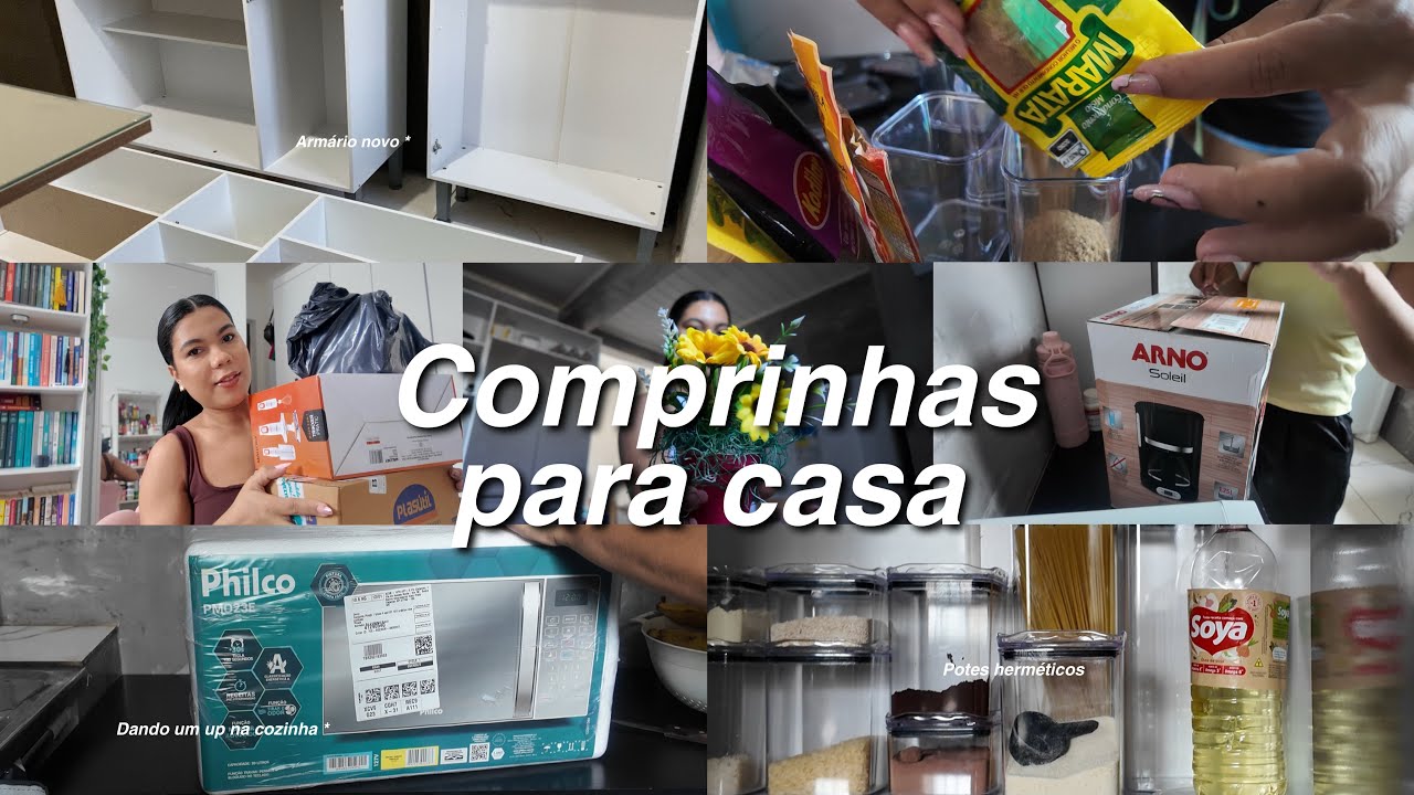 Comprinhas para casa , dando um up na cozinha … armário novo ,microondas e mais ✨😍