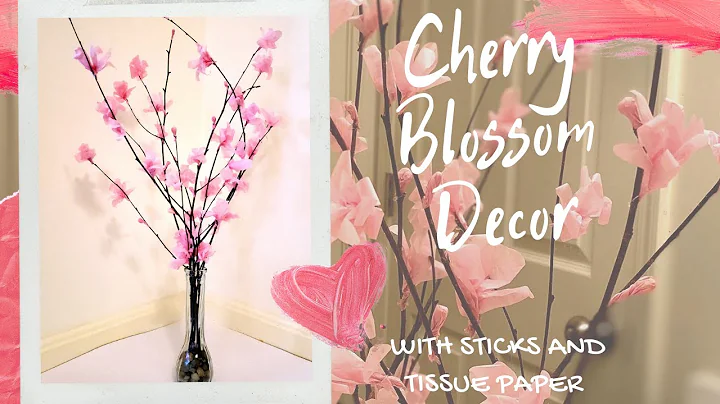 DIY Tissue paper flower decoration | Cherry blossoms home decor