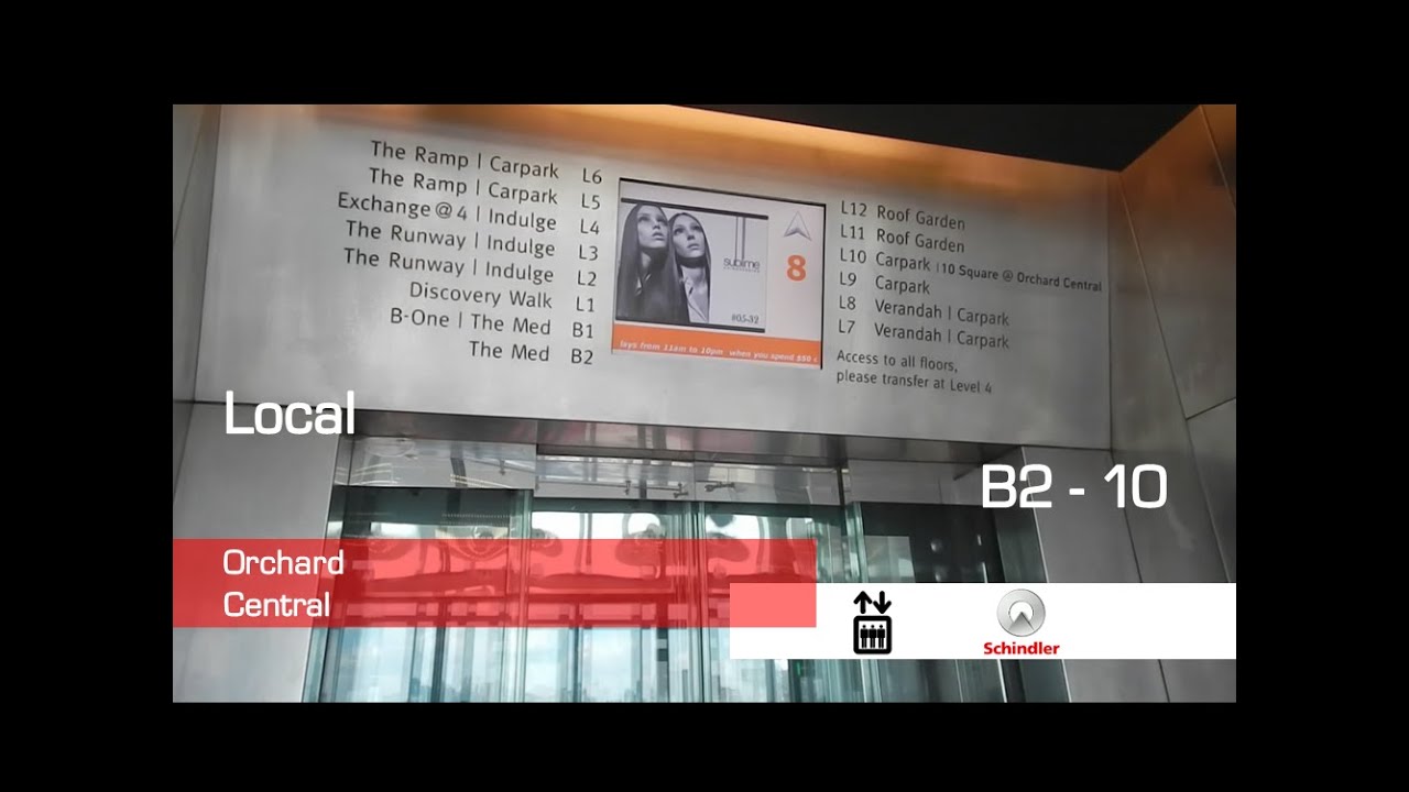 Awesome Schindler MRL Elevators at Orchard Central, Singapore (All Floors)