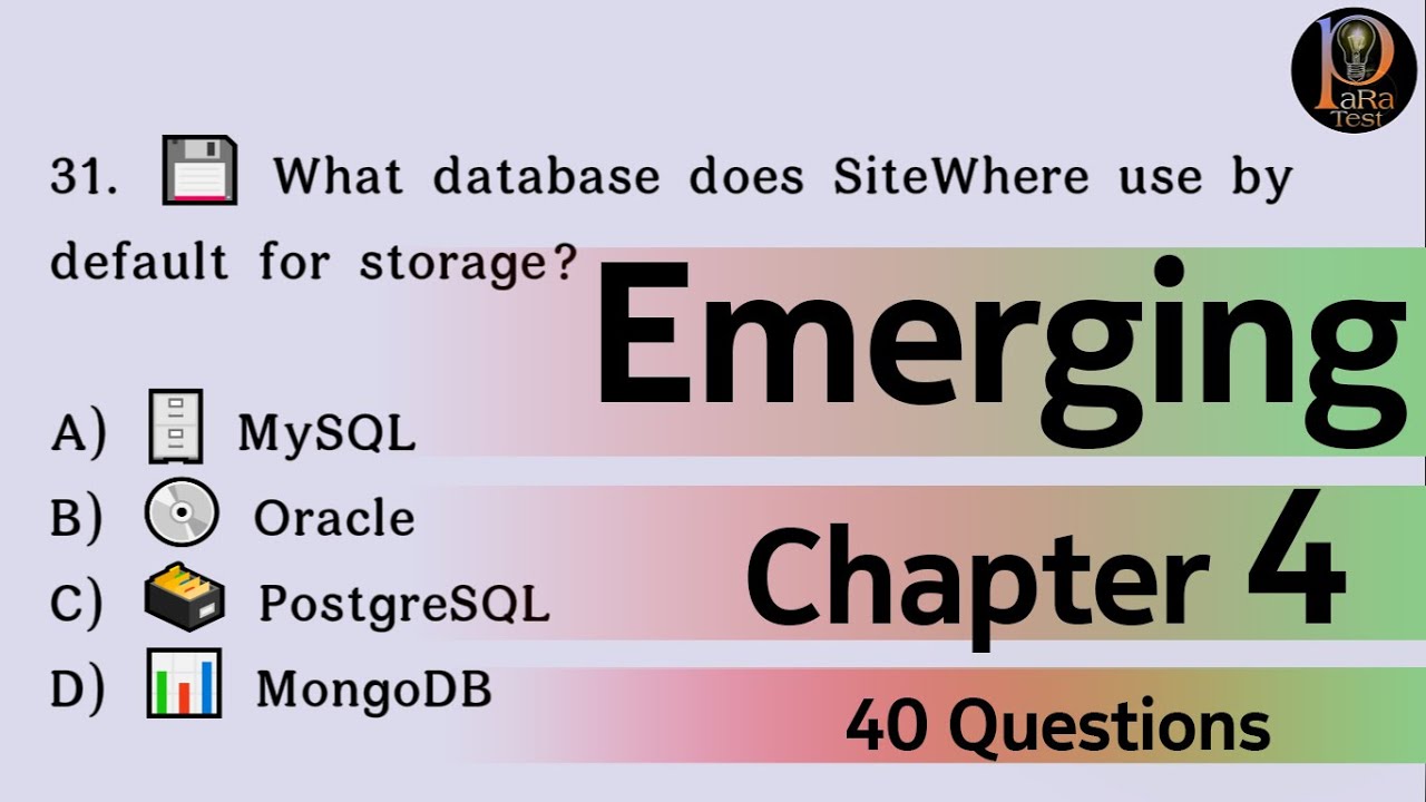 Emerging Chapter 4 Questions - YouTube