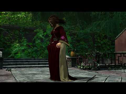 Lady Meditates in Garden