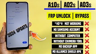 all samsung a10s/a02s/ao3s bypass frp google account verification without pc in 2024 working💯