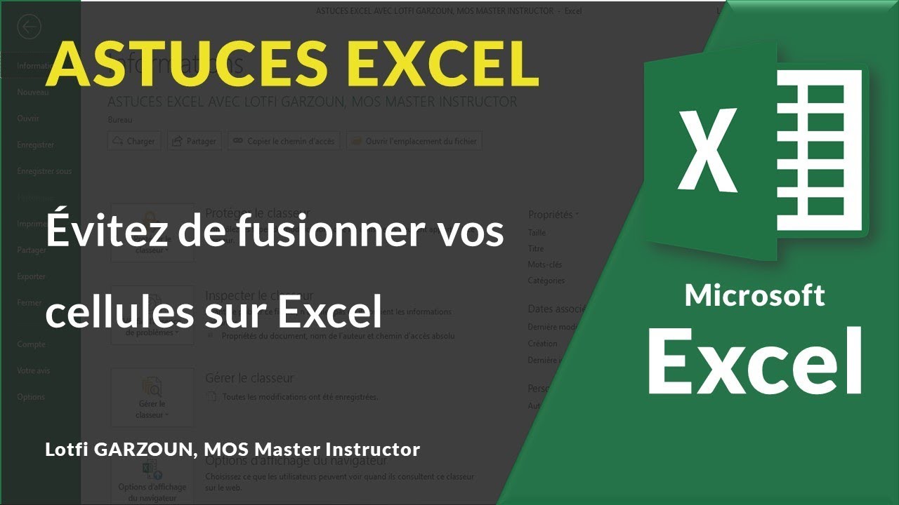 Évitez de fusionner vos cellules sur Excel - YouTube