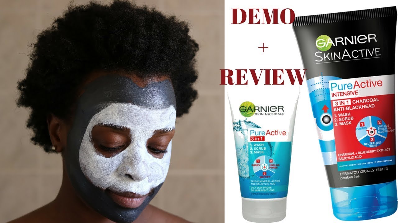 Ombord uhyre Dødelig Multimasking with Garnier Pure Active 3 in 1 Face Mask | Wash | Scrub |  Review | Laurina Machite - YouTube