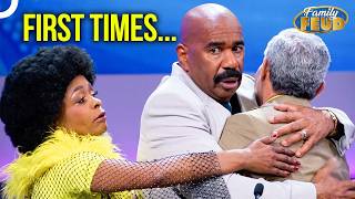 Steve Harvey CAN'T HANDLE These 'First Time' Answers! | Family Feud Compilations