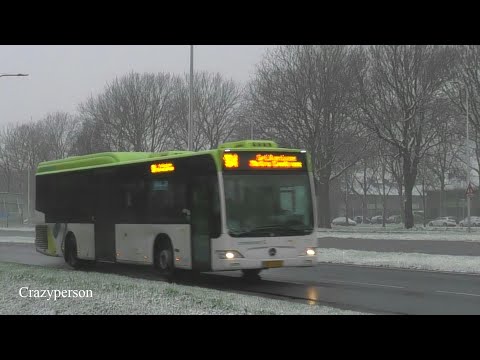Citaro en EBS R-net Iveco Bus in de Sneeuw te Spijkenisse