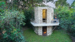 Girl Living Off Grid Adventure, Build The Most Beautiful Jungle Villa
