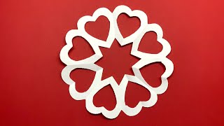 Paper Heart Snowflake | How to Make Easy Paper Snowflakes
