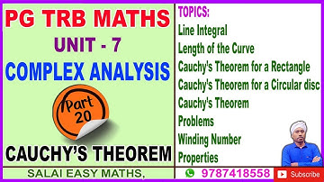 PG TRB MATHS | UNIT 7 | COMPLEX ANALYSIS | PART 20 | CAUCHY
