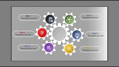 Create 6 Gear shape Options Infographic slide in PowerPoint/ How to make a PowerPoint Presentation.