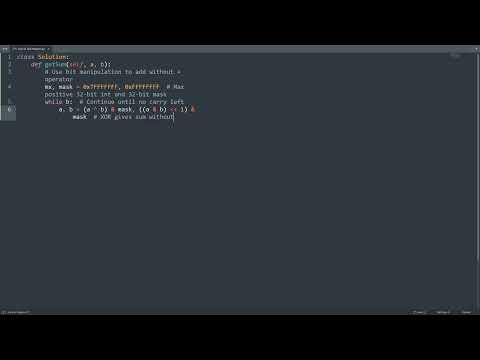 Leetcode 371. Sum of Two Integers in Python | Python Leetcode | Python Coding Tutorial | Python ASMR