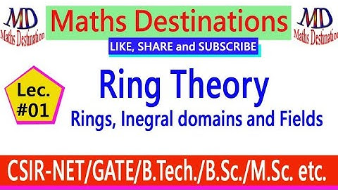 Ring Theory-Rings, Integral domains and Fields (lec-1)