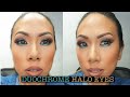 Duochrome Blue Brown Makeup Look