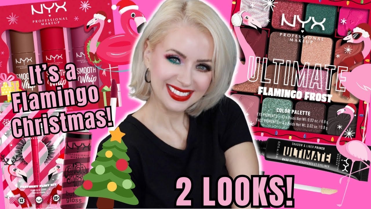 NEW NYX HOLIDAY FLAMINGO COLLECTION REVIEW + 2 LOOKS TUTORIAL | Steff\'s  Beauty Stash - YouTube