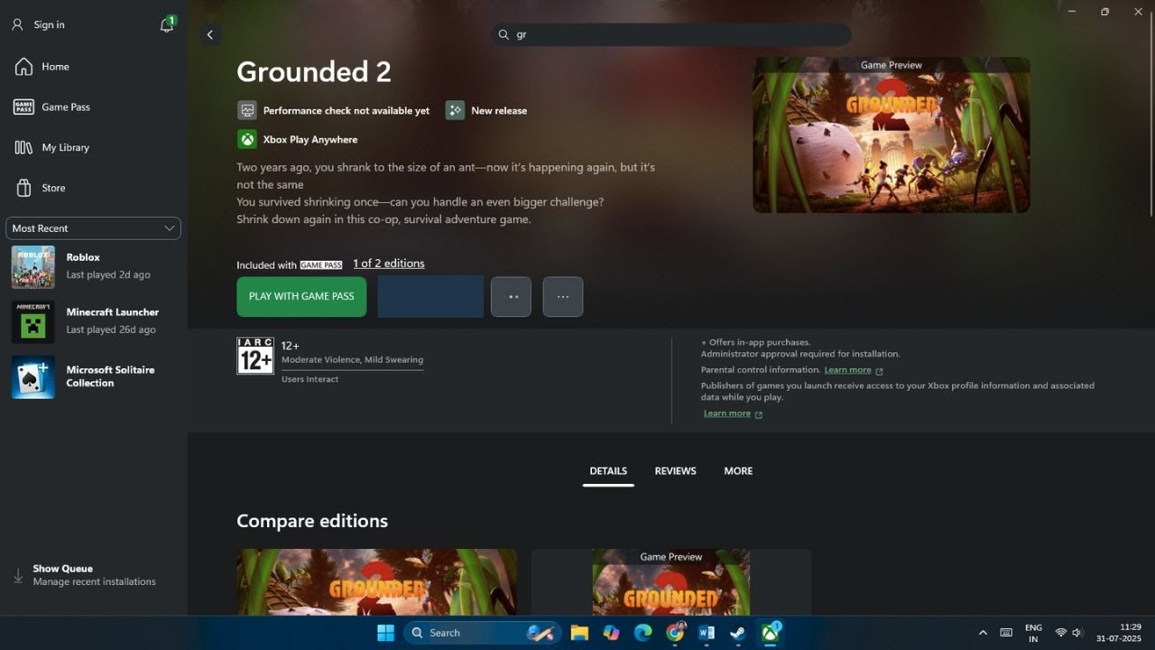 How to Fix Grounded 2 Not Installing On Xbox App/Microsoft Store On PC ...