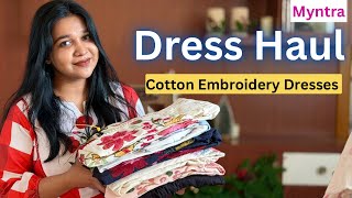 Cotton Embroidery Dresses from Myntra | Best Myntra Dresses | Vacation Wear / Casualwear