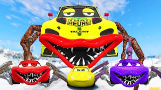 Epic Escape From The Lightning Mcqueen Spider Bot Eater Sport Car Eater Mcqueen Vs Mcqueen Beamng