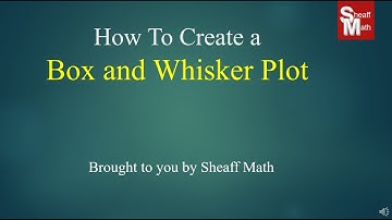 How to Create a Box and Whisker Plot - Sheaff Math