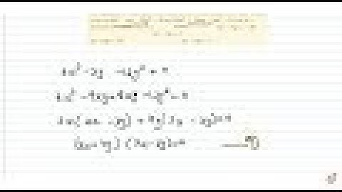 IIT JEE STRAIGHT LINES The equation of a line which is parallel to the line common to the pair   ...