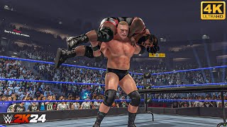 WWE 2K24 - Mark Henry vs. Brock Lesnar - Full Match at SmackDown 2002 | PC [4K60]