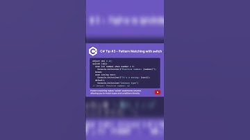 C# Tip #3 - Pattern Matching with switch #viral #youtubeshorts #shorts