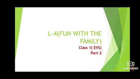 Class-1, Subject-EVS, Video-11, Chapter-4(Fun with the Family), Part-4 by Mrs Sunidhi