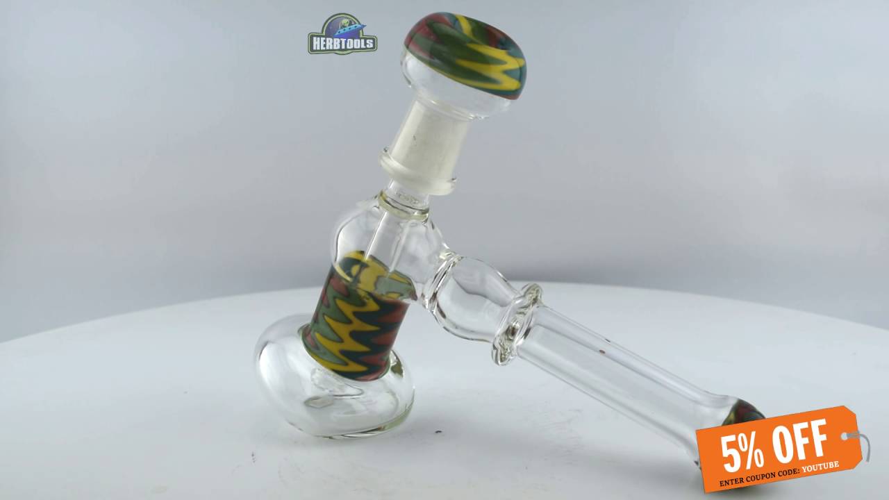 COLOURED GLASS HAMMER BUBBLER PIPE [HD] [HERBTOOLS]