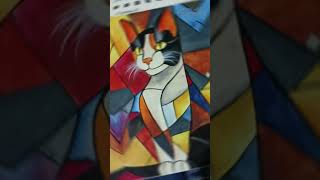 abstract cat drawing 🖌️🐈 #art #acrylic #2dcat