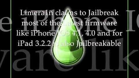 Limera1n Jailbreak 4.1 iPhone 3gs 4g iPad 3.2.2 iPod 3g
