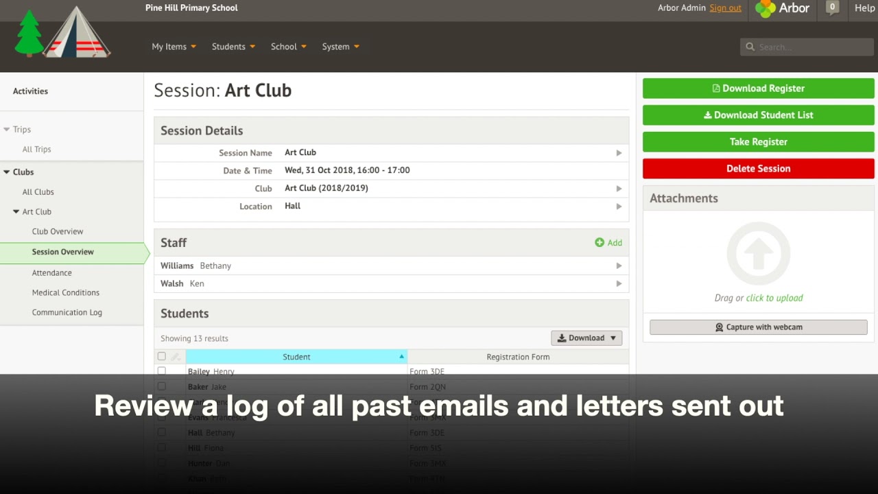 Clubs and Trips in Arbor MIS