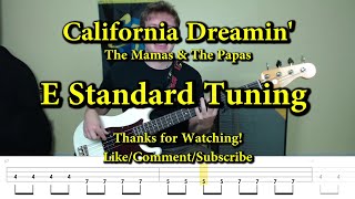 Video thumbnail of "California Dreamin' - The Mamas & The Papas (Bass Cover with Tabs)"