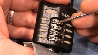 (picking 275) Decoding a SQUIRE 4 wheel combination padlock  thanks to 'Lock Noob' for it