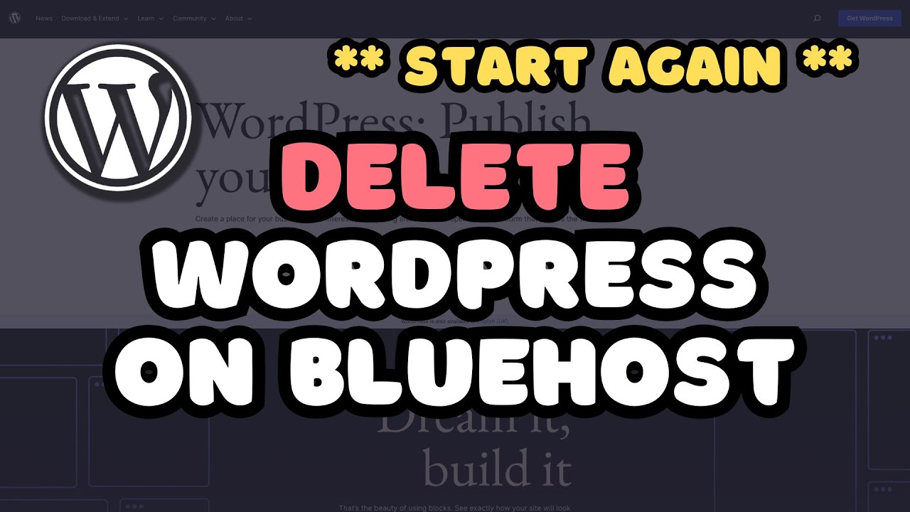 How to DELETE a WordPress Website on Bluehost Hosting - YouTube