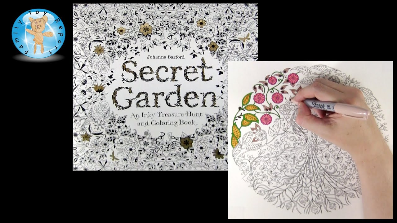 Download Secret Garden by Johanna Basford Adult Coloring Book Peacock - Family Toy Report - YouTube