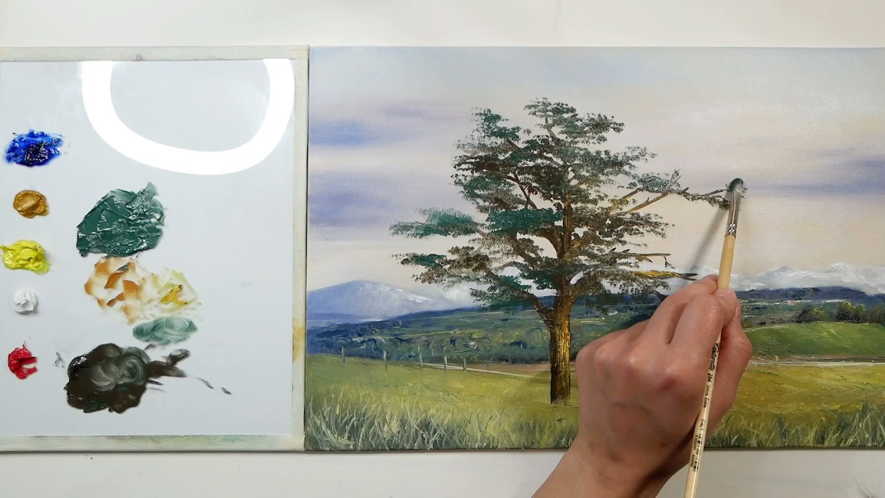 Come dipingere gli alberi con i colori ad olio - YouTube