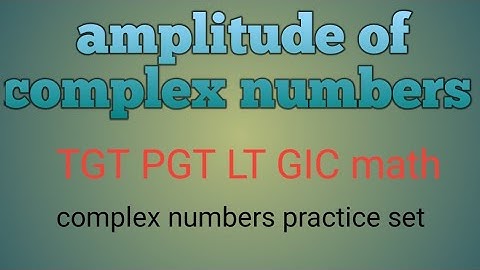 amplitude of complex numbers