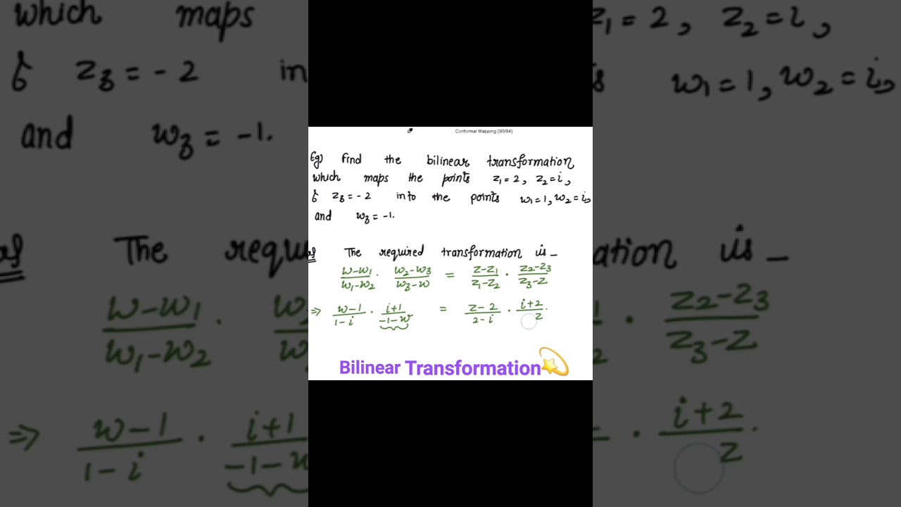 Find the Bilinear Transformation 