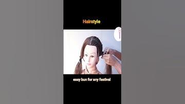 easy bun for any festival #hairstyle #shorts #short #viral #shortvideo #trending #viralvideo #reels