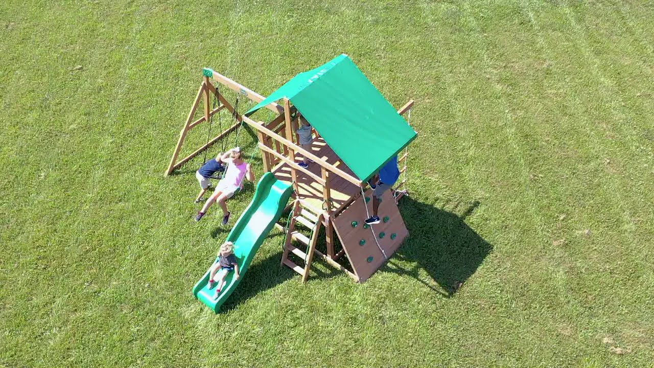 Grayson Peak Wooden Swing Set Backyard Discovery YouTube