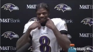 Lamar Jackson has an amazing reaction to a reporter named Mike Jones 🤣 #LamarJackson #Ravens #NFL