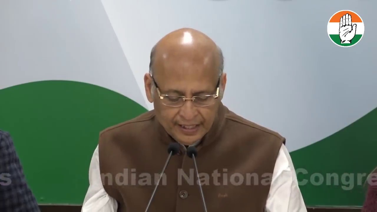 AICC Press Briefing By Abhishek Manu Singhvi at Congress HQ