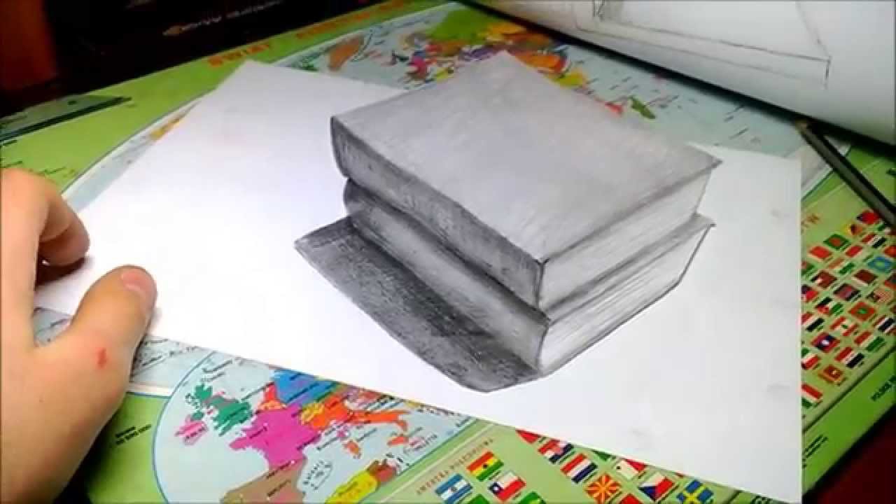 Amazing anamorphic 3D  illusion Books drawing  YouTube