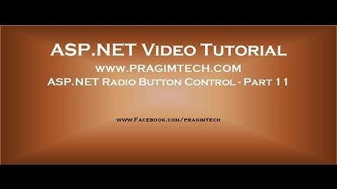 ASP.NET Radio Button control   Part 11