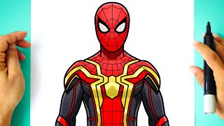 How to DRAW SPIDER MAN No Way Home 🕷 new suit 🕷